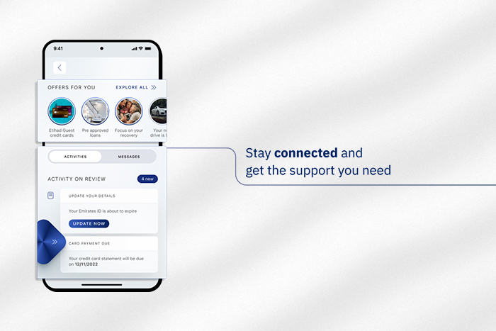 How to access messages activities and security alerts on ENBD X