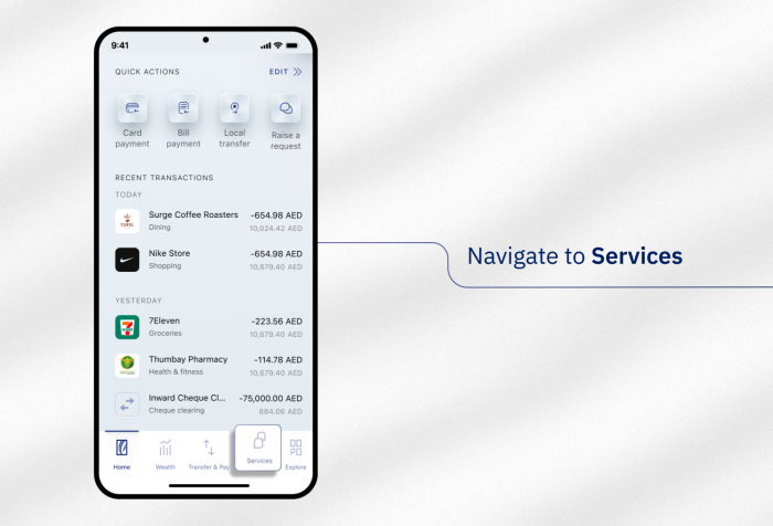 How to access digital services on ENBD X